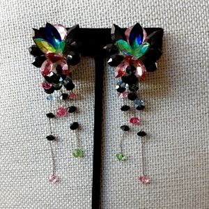 Vintage 1970s Rhinestone Earrings